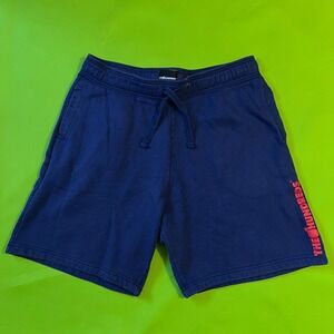 The Hundreds Mens Navy Blue Sweat Shorts Logo Graphic Drawstring Waist Size XL